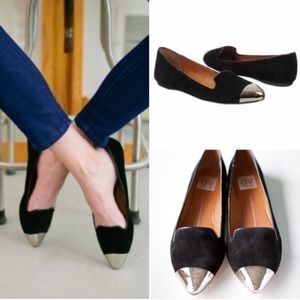 Dolce Vita// black&silver flats